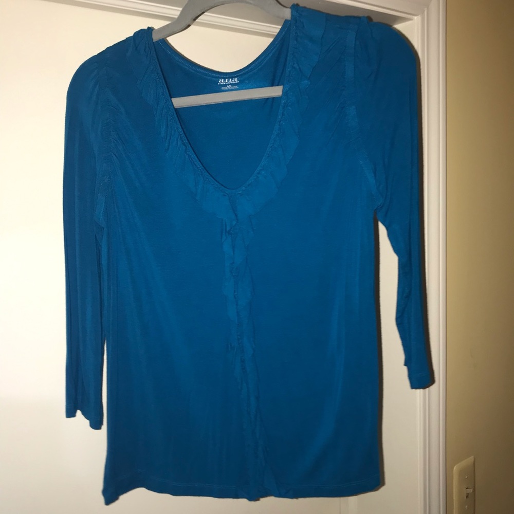 Ana Apparel dark turquoise colored top size L